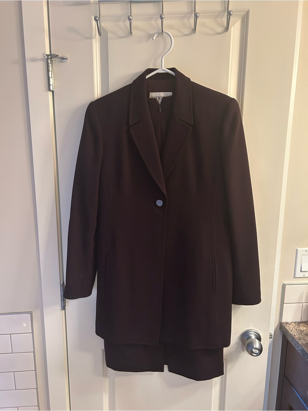 Vintage Holt Renfrew 100% Wool 2-Piece Dress Suit Set - Dark Plum - Size 6